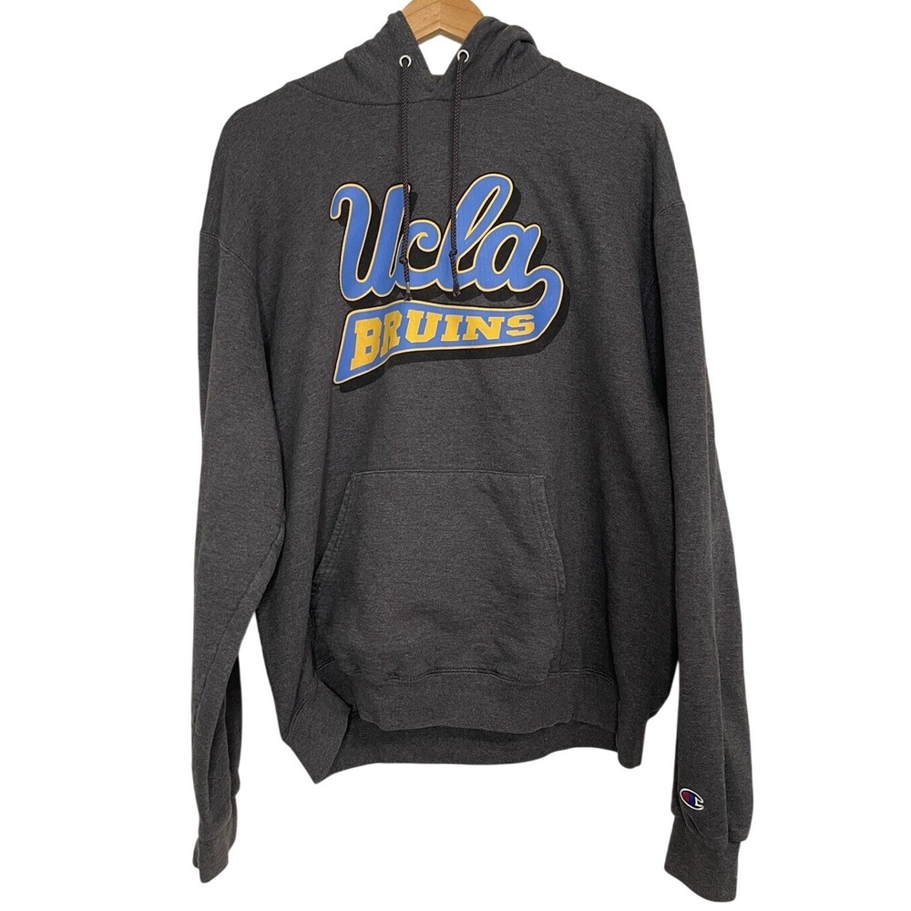 UCLA Bruins Champion Embroidered Pullover Sweatshirt‎ Hoodie Charcoal Gray XL